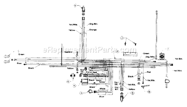 Page D Diagram and Parts List for 13AX674G401 1999 Yard Man Lawn Tractor